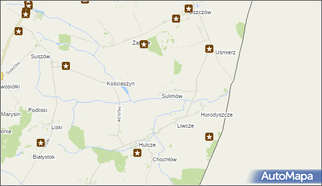 mapa Sulimów gmina Dołhobyczów, Sulimów gmina Dołhobyczów na mapie Targeo