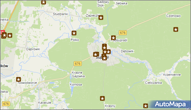 mapa Supraśl, Supraśl na mapie Targeo