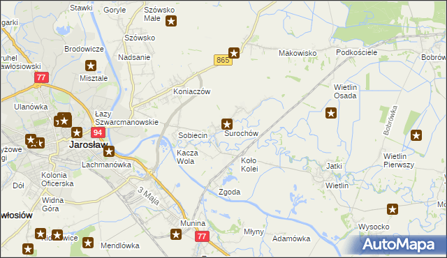 mapa Surochów, Surochów na mapie Targeo