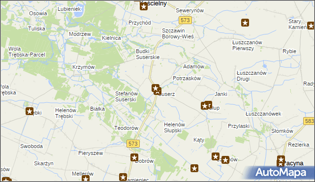 mapa Suserz, Suserz na mapie Targeo