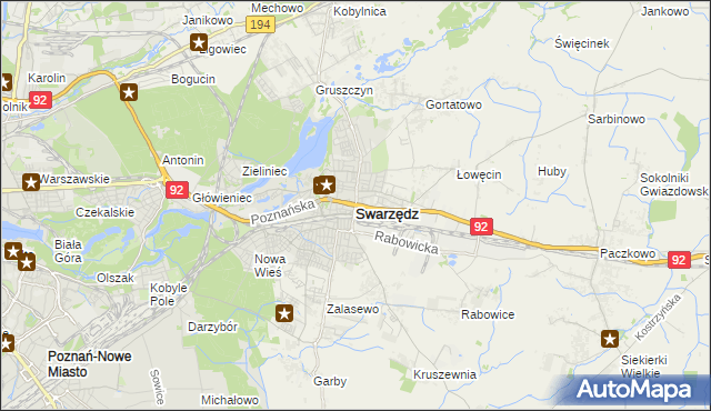 mapa Swarzędz, Swarzędz na mapie Targeo