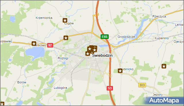 mapa Świebodzin, Świebodzin na mapie Targeo