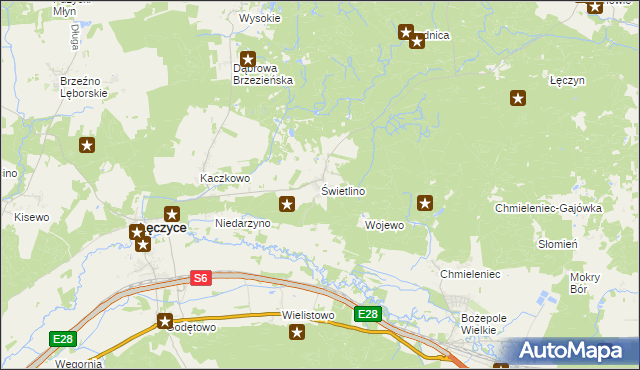 mapa Świetlino, Świetlino na mapie Targeo