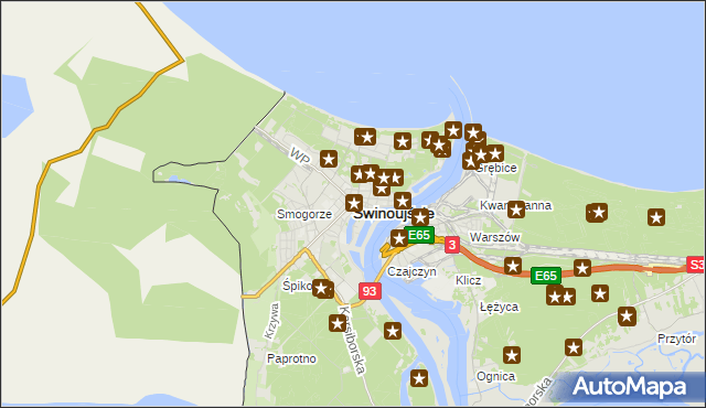 mapa Świnoujście, Świnoujście na mapie Targeo