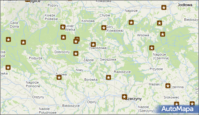 mapa Swoszowa, Swoszowa na mapie Targeo