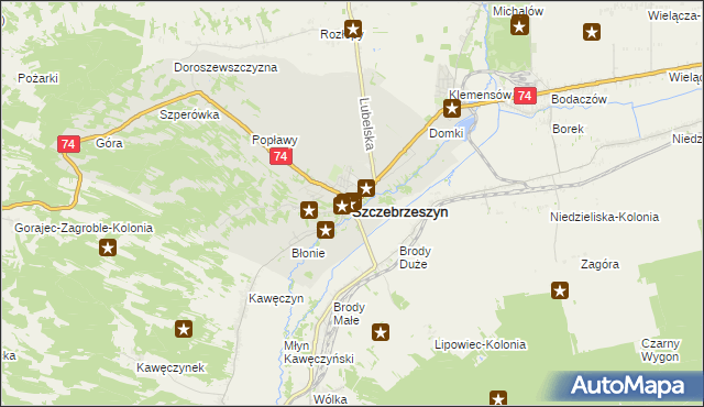 mapa Szczebrzeszyn, Szczebrzeszyn na mapie Targeo