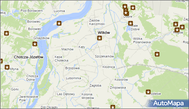 mapa Szczekarków gmina Wilków, Szczekarków gmina Wilków na mapie Targeo