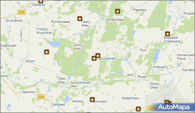 mapa Szczodrowo gmina Skarszewy, Szczodrowo gmina Skarszewy na mapie Targeo