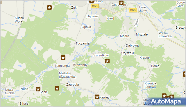 mapa Szczutków, Szczutków na mapie Targeo