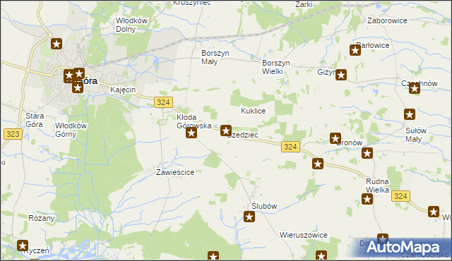 mapa Szedziec, Szedziec na mapie Targeo