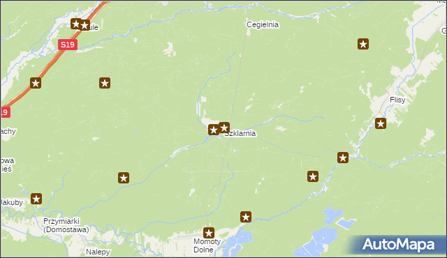 mapa Szklarnia gmina Janów Lubelski, Szklarnia gmina Janów Lubelski na mapie Targeo