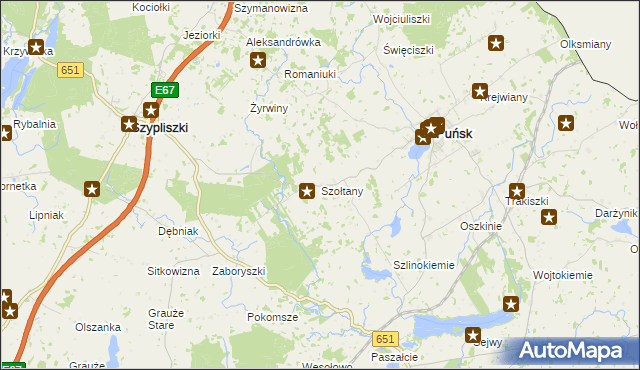 mapa Szołtany, Szołtany na mapie Targeo