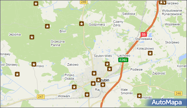 mapa Szubin-Wieś, Szubin-Wieś na mapie Targeo