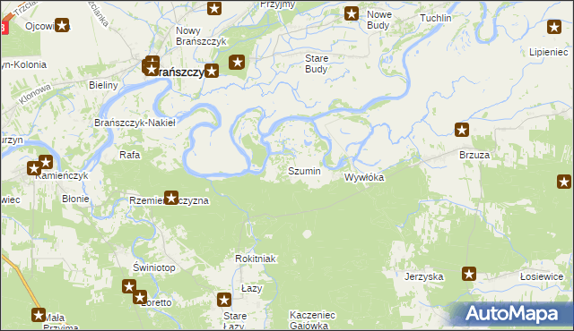mapa Szumin gmina Łochów, Szumin gmina Łochów na mapie Targeo