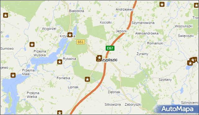mapa Szypliszki, Szypliszki na mapie Targeo
