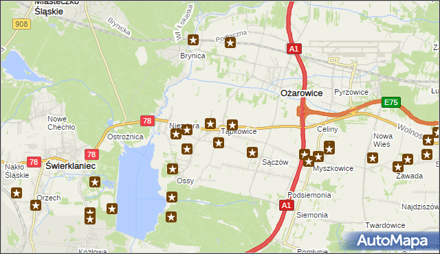 mapa Tąpkowice, Tąpkowice na mapie Targeo