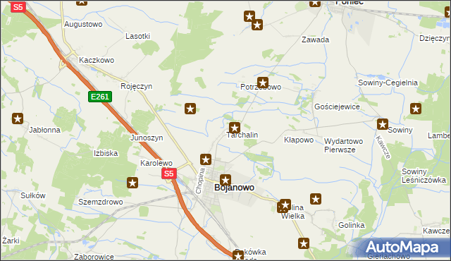 mapa Tarchalin, Tarchalin na mapie Targeo