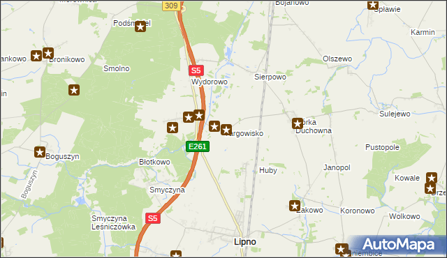 mapa Targowisko gmina Lipno, Targowisko gmina Lipno na mapie Targeo