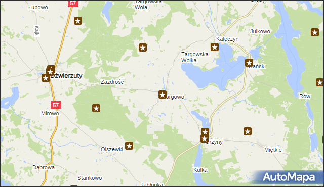 mapa Targowo, Targowo na mapie Targeo