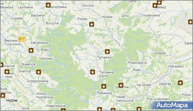 mapa Tarnawka gmina Markowa, Tarnawka gmina Markowa na mapie Targeo