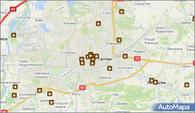 mapa Tarnów, Tarnów na mapie Targeo