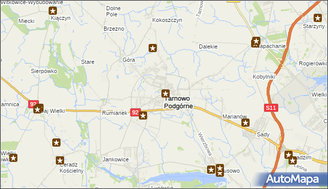 mapa Tarnowo Podgórne, Tarnowo Podgórne na mapie Targeo