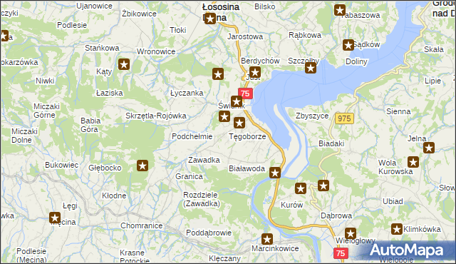 mapa Tęgoborze, Tęgoborze na mapie Targeo