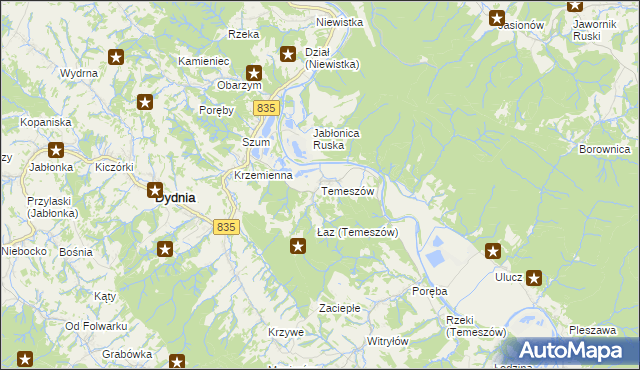 mapa Temeszów, Temeszów na mapie Targeo