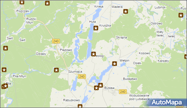 mapa Teolog, Teolog na mapie Targeo