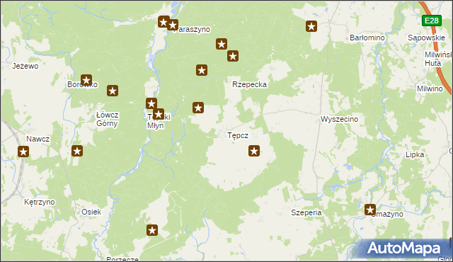 mapa Tępcz, Tępcz na mapie Targeo