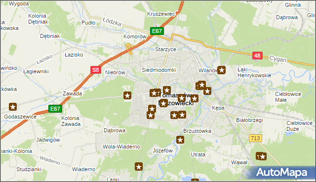 mapa Tomaszów Mazowiecki, Tomaszów Mazowiecki na mapie Targeo