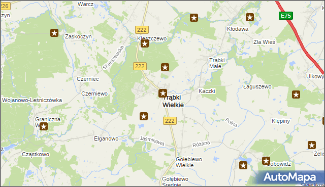 mapa Trąbki Wielkie, Trąbki Wielkie na mapie Targeo