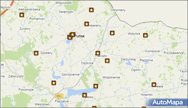 mapa Trakiszki, Trakiszki na mapie Targeo