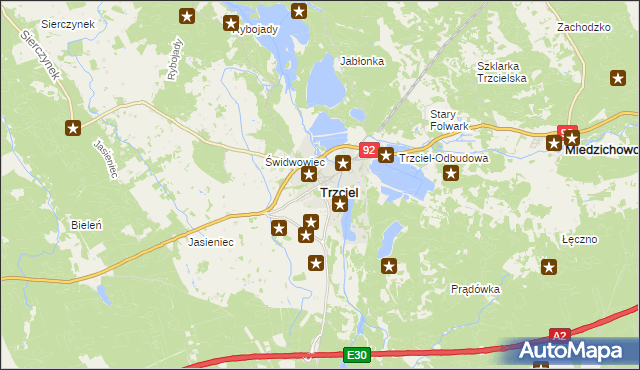 mapa Trzciel powiat międzyrzecki, Trzciel powiat międzyrzecki na mapie Targeo