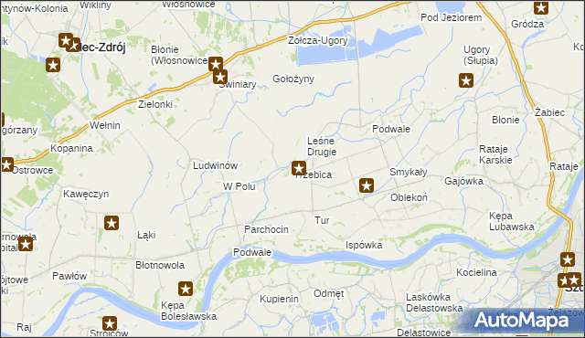 mapa Trzebica, Trzebica na mapie Targeo