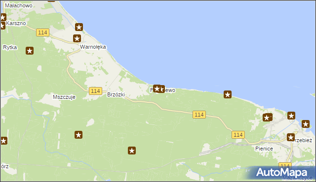 mapa Trzebieradz gmina Nowe Warpno, Trzebieradz gmina Nowe Warpno na mapie Targeo