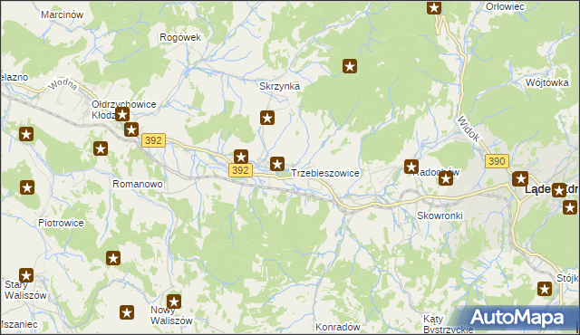 mapa Trzebieszowice, Trzebieszowice na mapie Targeo