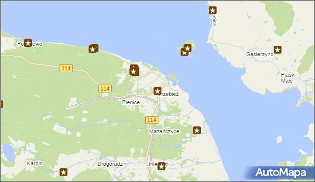 mapa Trzebież, Trzebież na mapie Targeo