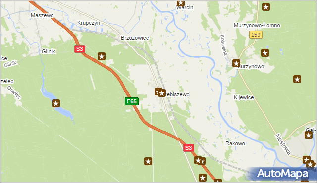 mapa Trzebiszewo, Trzebiszewo na mapie Targeo