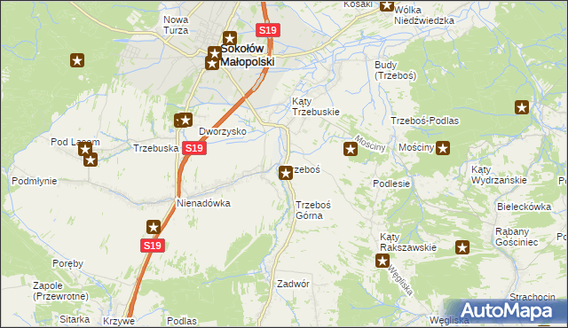 mapa Trzeboś, Trzeboś na mapie Targeo