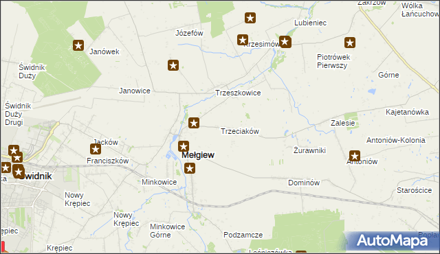 mapa Trzeciaków, Trzeciaków na mapie Targeo