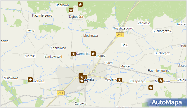 mapa Tupadły gmina Kcynia, Tupadły gmina Kcynia na mapie Targeo