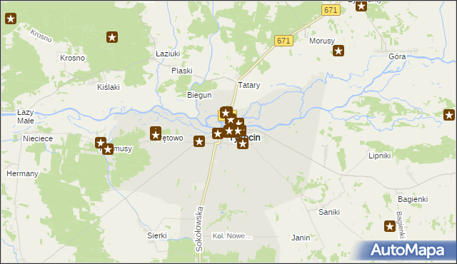 mapa Tykocin, Tykocin na mapie Targeo
