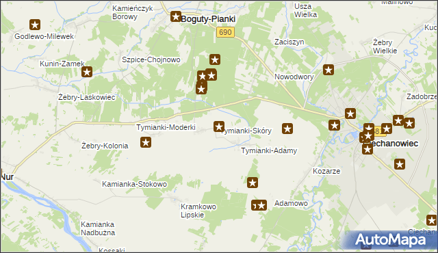 mapa Tymianki-Skóry, Tymianki-Skóry na mapie Targeo