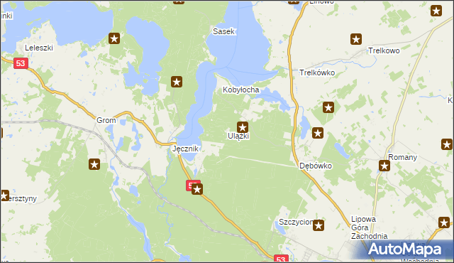 mapa Ulążki, Ulążki na mapie Targeo