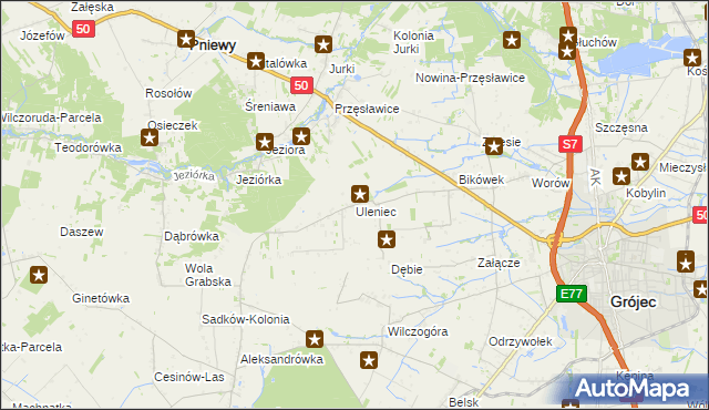 mapa Uleniec, Uleniec na mapie Targeo