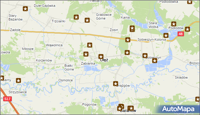 mapa Ułęż, Ułęż na mapie Targeo