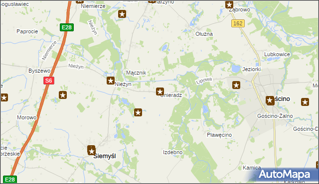 mapa Unieradz, Unieradz na mapie Targeo