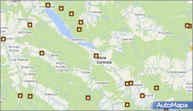 mapa Uście Gorlickie, Uście Gorlickie na mapie Targeo
