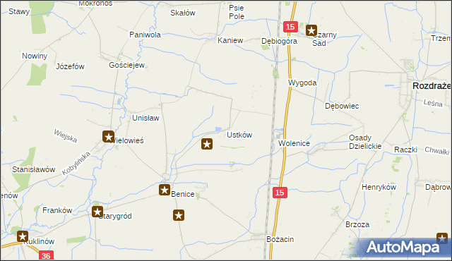 mapa Ustków gmina Krotoszyn, Ustków gmina Krotoszyn na mapie Targeo